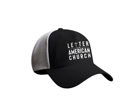 White on Black Trucker Cap -  Embroidered